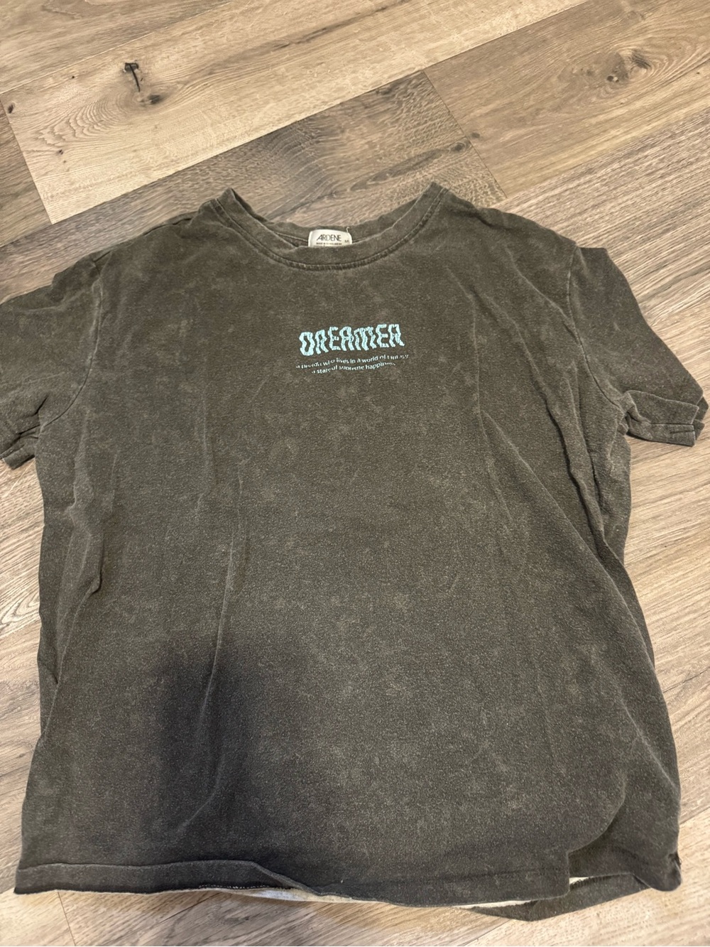 Ardene Black Short Sleeve 'Dreamer' Graphic Tee